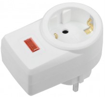 Сетевой фильтр СФ-01 16А 1 место 2P+PE белый   WFP10-16-01-K01  IEK