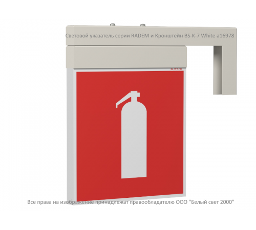 Световой указатель аварийного освещения светодиодный BS-RADEM-10-S1-ELON White 2,2Вт IP40 подвесной централизованный  a17035  Белый свет