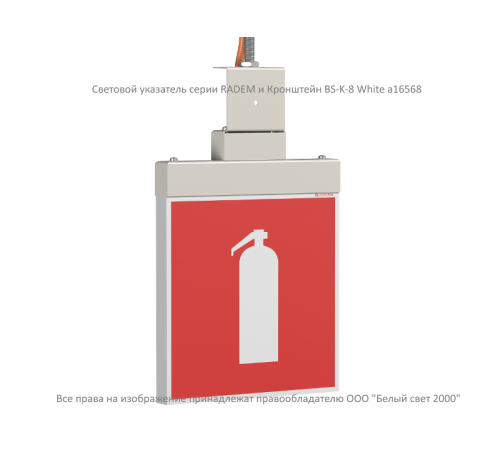 Световой указатель аварийного освещения светодиодный BS-RADEM-10-S1-ELON White 2,2Вт IP40 подвесной централизованный  a17035  Белый свет
