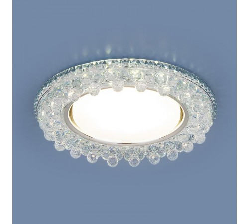 Светильник точечный встраиваемый 3025 GX53 CL прозрачный с подсветкой  a041264  Elektrostandard