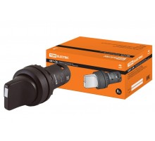 Переключатель на 2 положения с фиксацией SB7-CD25 короткая ручка d22мм 1з+1р черный  SQ0746-0071  TDM