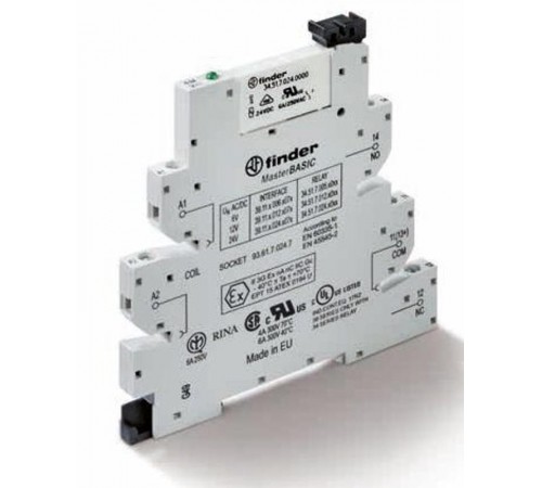 Интерфейсный модуль, электромеханическое реле, серия MasterBASIC; 1CO 6A; контакты AgNi; питание 125В AC/DC  391101250073  Finder