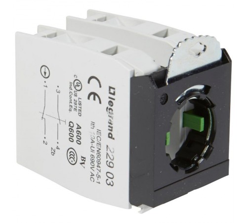 Комплектующий блок для кнопок - Osmoz - для компл. - без подсветки - под винт - 2xНО /НЗ+3-постовой монтажный адаптер  022966  Legrand