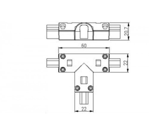 Соединитель тройной ARL-CLEAR-Mini-2x90 (16x8mm)  022706  Arlight