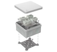 Коробка огнестойкая разветвительная для о/п двухкомпонентная 60-0300-FR6.0-4-8-Р Е15-Е60 RAL7035 100х100х50 (14 шт/кор) серая  60-0300-7035-FR6.0-4-8