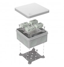 Коробка огнестойкая разветвительная для о/п двухкомпонентная 60-0300-FR6.0-4-8-Р Е15-Е60 RAL7035 100х100х50 (14 шт/кор) серая  60-0300-7035-FR6.0-4-8