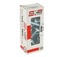 Болт DIN933 с шестигранной головкой оцинк. М8х40 (25 шт) - коробка с ок. Tech-Kr ( 0,467 кг)  105210  Tech-KREP