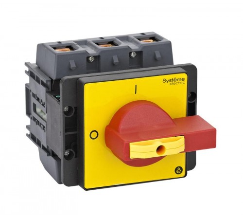 Выключатель-Разъединитель 3P 175A IP20 с красной рукояткой на дверцу 4 винта 1 замок  MSD175360R  SE