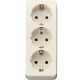 Штепсельная розетка SCHUKO 16А / 250В, тройная накладного монтажа, с монтажной платой;  слоновая кость; AP600  10S23L  Jung