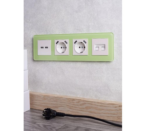 BRITE Рамка 4-ая РУ-4-2-Бр стекло эко грин RE  BR-M42-G-41-K06  IEK