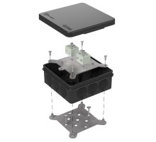 Коробка огнестойкая для о/п двухкомпонентная 60-0303-9005-FR6.0-4 Е15-Е120 100х100х40 IP66  4p, 6.0 мм.кв. черная 60-0303-9005-FR6.0-4  Промрукав