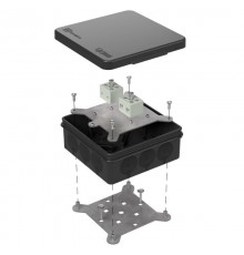 Коробка огнестойкая для о/п двухкомпонентная 60-0303-9005-FR6.0-4 Е15-Е120 100х100х40 IP66  4p, 6.0 мм.кв. черная 60-0303-9005-FR6.0-4  Промрукав