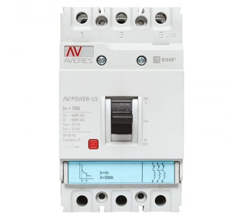 Выключатель автоматический AV POWER-1/3 10А 35kA TR  mccb-13-10-TR-av  EKF