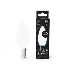 Лампа светодиодная Filament Свеча 9W 610lm 4100К Е14 milky диммируемая LED 1/10/50  103201209-D  Gauss