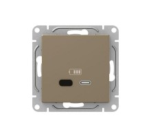 Механизм розетки USB-С, быстрая, шампань Эпика  UP1-SOC-USBCF EKF