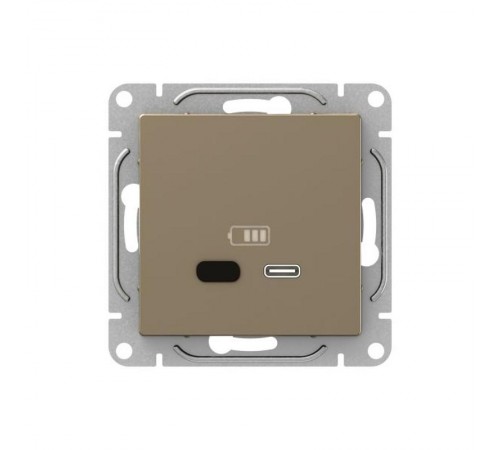 Механизм розетки USB-С, быстрая, шампань Эпика  UP1-SOC-USBCF EKF