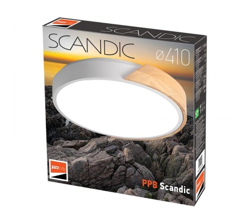 Светильник светодиодный бытовой PPB Sсandic-R 36w 4000K WH/W с деревянной планкой IP20 D380*50  .5036956  JAZZWAY