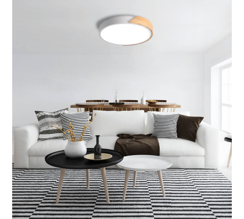 Светильник светодиодный бытовой PPB Sсandic-R 36w 4000K WH/W с деревянной планкой IP20 D380*50  .5036956  JAZZWAY