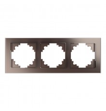 Рамка горизонтальная 3-местная, серия Катрин, GFR00-7003-04, шоколад  39537  STEKKER