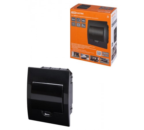 Бокс пластиковый встриваемый ЩРВ-П-6 модулей IP41, Антрацит  SQ0902-1001  TDM