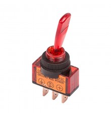 Тумблер 24V 20А (3c) ON-OFF однополюсный с красной подсветкой  36-4390  REXANT