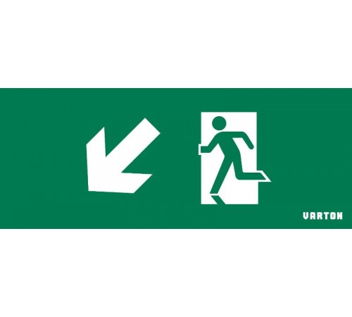 Пиктограмма (Наклейка) Фигура / Стрелка Влево Вниз для аварийно-эвакуационного светильника IP20  V1-R0-70354-21A01-2019  VARTON