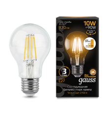 Лампа светодиодная Black LED Filament A60 E27 10W 930lm 2700К step dimmable  102802110-S  Gauss