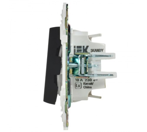 SKANDY Выключатель 2-клавишный 10А SK-V04Bl черный  SK-V20-0-10-K02  IEK