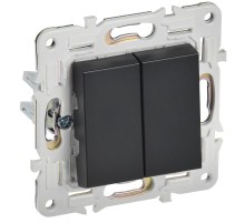 SKANDY Выключатель 2-клавишный 10А SK-V04Bl черный  SK-V20-0-10-K02  IEK