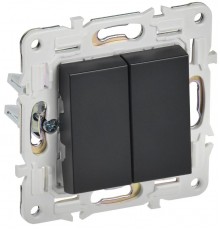 SKANDY Выключатель 2-клавишный 10А SK-V04Bl черный  SK-V20-0-10-K02  IEK