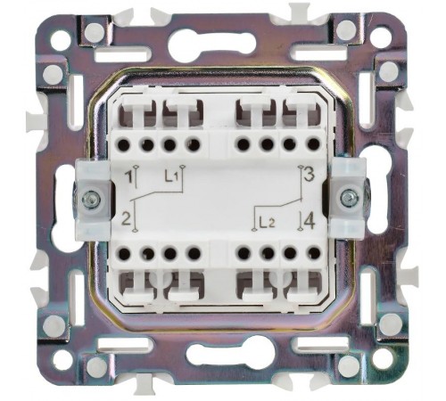 SKANDY Выключатель 2-клавишный проходной 10А SK-V05Bl черный  SK-V22-0-10-K02  IEK