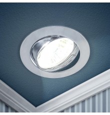 Светильник встраиваемый литой под лампу KL1A CH /1 поворотный MR16, 12V/220V, 50W хром (100/2100)  Б0048969  ЭРА