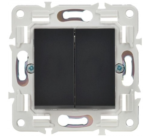 SKANDY Выключатель 2-клавишный 10А SK-V04Bl черный  SK-V20-0-10-K02  IEK