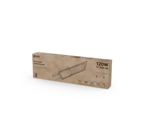 Светильник светодиодный консольный LED Avenue IP65 546*170*67 120W 11000lm 4000K 190-250V КСС "Ш" 1/5  629534220  Gauss