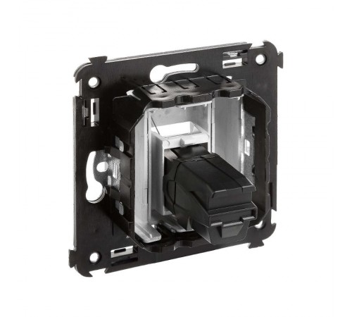 USB 2.0 розетка одинарная в стену, тип А-А, "Avanti", "Закаленная сталь"  4404403  DKC