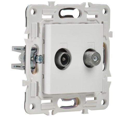 SKANDY Розетка двойная TV+SAT SK-A13W арктический белый  SK-AF20-O-K01  IEK