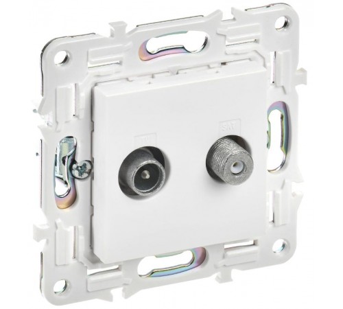 SKANDY Розетка двойная TV+SAT SK-A13W арктический белый  SK-AF20-O-K01  IEK