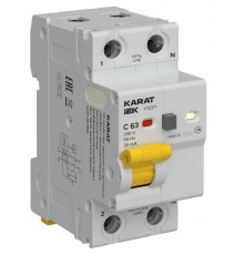 KARAT УЗДП с АВДТ 1P+N C 63А 30мА тип A  KA-DP12-1-063-C-030-A  IEK