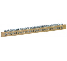 Шина  NO-122-29 PEN земля-ноль 8х12мм 24/2 латунная крепеж по краям   Б0047244  ЭРА