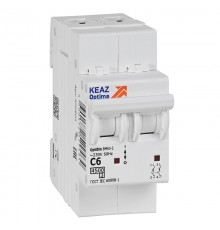 Выключатель автоматический двухполюсный OptiDin BM63-2C6-4,5-УХЛ3  326801  КЭАЗ