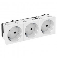 Розетка 3х2К+3 под углом 33° шторки 16А 250В (45х135 мм - 3 модуля Modul45) белая  6120123  OBO Bettermann