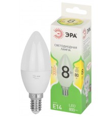 Лампа светодиодная  GREEN LINE LED B35-8W-830-E14 GL E14 8 Вт свеча теплый свет  Б0067133  ЭРА