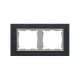 Simon 82 Рамка декоративная, 2 поста, S82 Nature, Металл, чёрная сталь-алюминий  82927-38  Simon