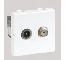 Simon Connect Розетка TV-SAT (ТВ-Спутник), К45, винт.зажим (TV -"папа",SAT-"мама") белый  K130A-9  Simon