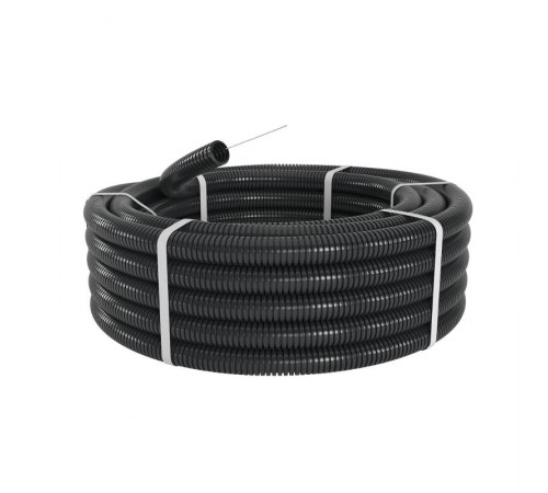 Труба гибкая гофрированная ПА 6 DN12мм, ПВ-2, Dвн 12,2мм, Dнар 15,8мм, с протяжкой чёрный полиамид  PA611216F2  DKC