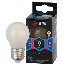 Лампа светодиодная F-LEDP45-9w-840-E27 frost (филамент, шар мат, 9Вт, нейтр, E27)  Б0047030  ЭРА