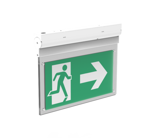 Указатель аварийный светодиодный Выход-Exit / Стрелка "ВАРТОН" Flip серии Advanced 3W 3ч постоянный IP40   V1-EM-70432-02A01-4000365  VARTON