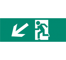 Наклейка для аварийного светильника S3 для ДСА-503 328*119 "Направление к эвак.выходу вниз налево" (штрифт нестандарт)  .5035157  ФАZA