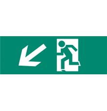 Наклейка для аварийного светильника S3 для ДСА-503 328*119 "Направление к эвак.выходу вниз налево" (штрифт нестандарт)  .5035157  ФАZA