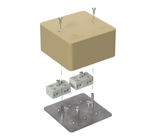 Коробка огнестойкая разветвительная для кабель-канала 40-0460-FR6.0-4-4-Р Е15-Е60 RAL1001 85х85х45 (44 шт/кор) бежевая  40-0460-1001-FR6.0-4-4-Р  Пр